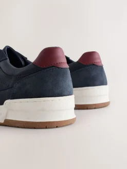 Navy Smart Casual Trainers with Suede Trim