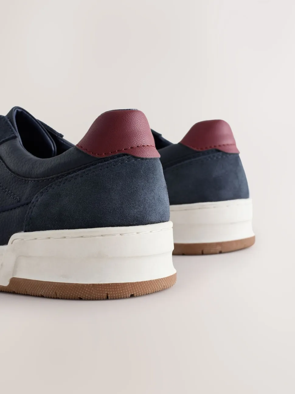 Navy Smart Casual Trainers with Suede Trim