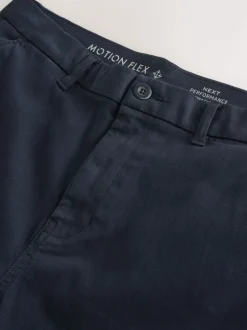 Navy Straight Fit Motionflex Chino Trousers