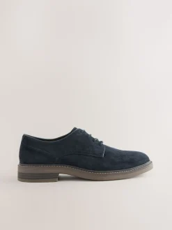 Navy Suedette Derby Shoes