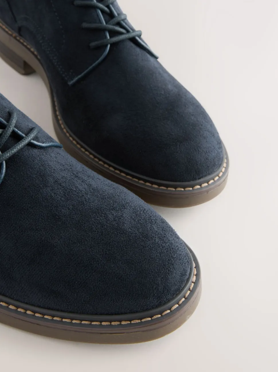 Navy Suedette Derby Shoes