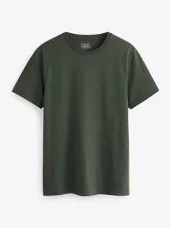 Navy/ Teal/ White/ Black/ Green/ Burgundy Regular Fit Essential Cotton T-Shirts 6 Pack