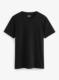 Navy/ Teal/ White/ Black/ Green/ Burgundy Regular Fit Essential Cotton T-Shirts 6 Pack