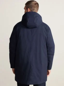 Navy Waterproof 3M Thinsulate™ Hooded Wool Blend Parka