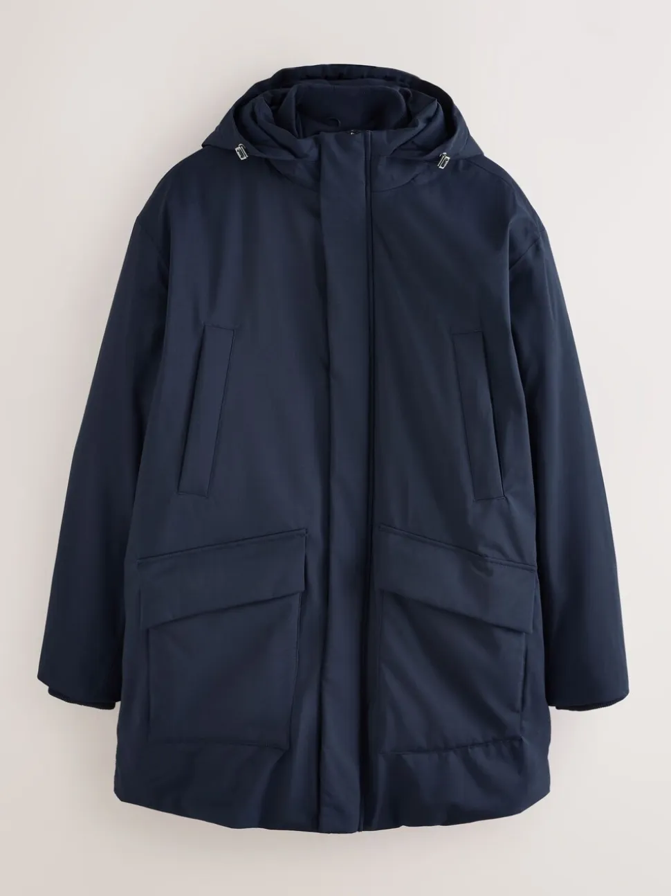 Navy Waterproof 3M Thinsulate™ Hooded Wool Blend Parka