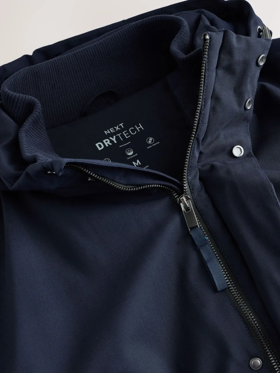 Navy Waterproof 3M Thinsulate™ Hooded Wool Blend Parka