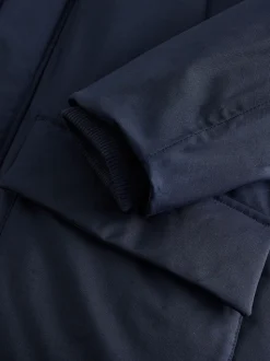 Navy Waterproof 3M Thinsulate™ Hooded Wool Blend Parka