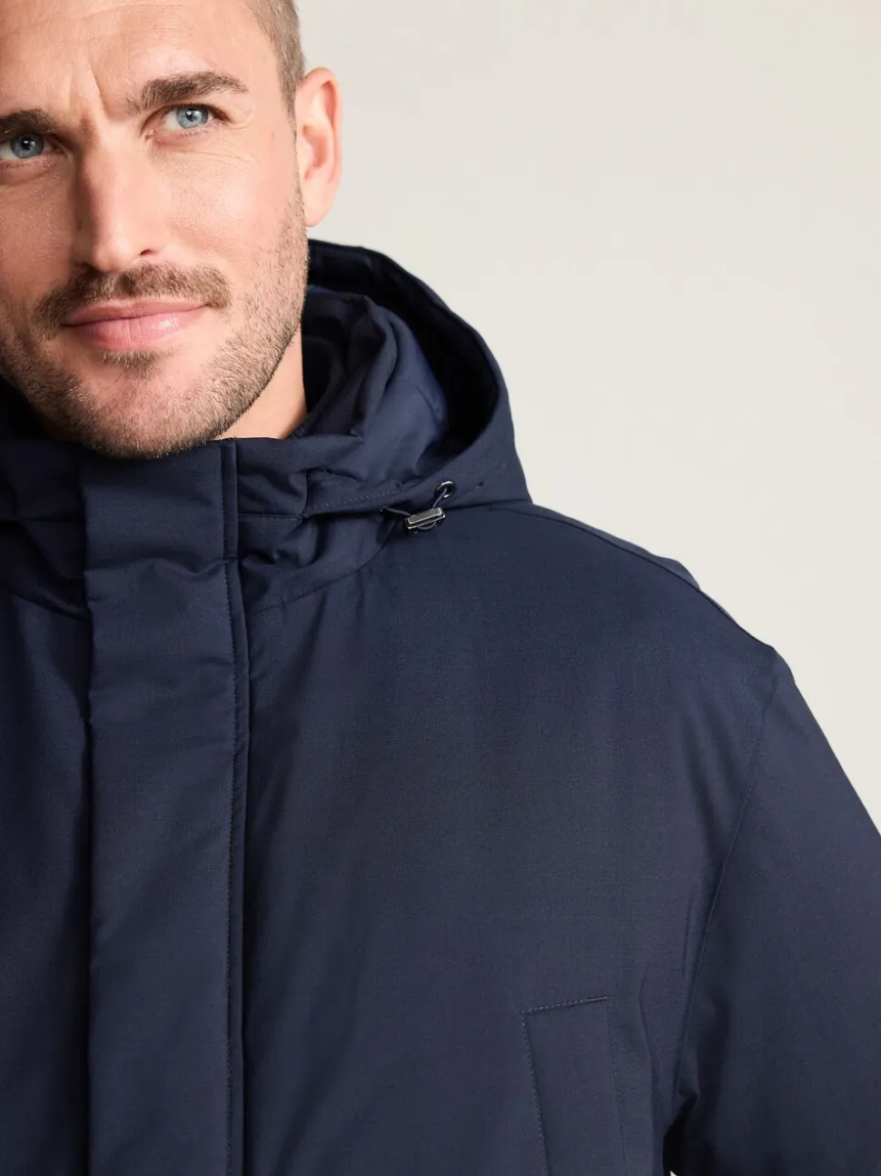Navy Waterproof 3M Thinsulate™ Hooded Wool Blend Parka