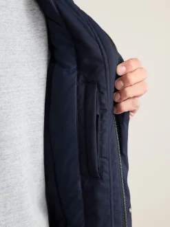 Navy Waterproof 3M Thinsulate™ Hooded Wool Blend Parka