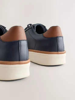 Navy Wedged Smart Casual Longline Trainers