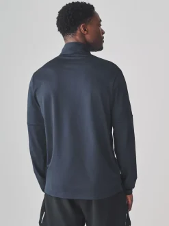 Navy Zip Neck Active Training Top