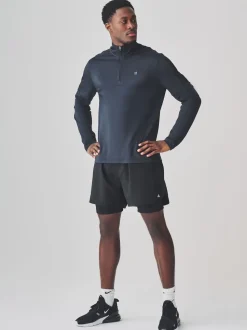 Navy Zip Neck Active Training Top