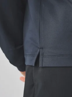 Navy Zip Neck Active Training Top