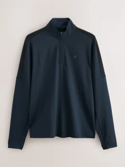 Navy Zip Neck Active Training Top