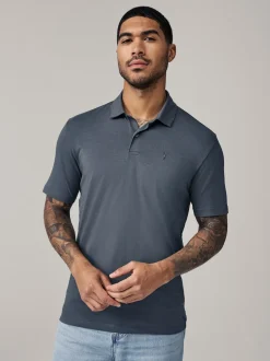 Navy/Black/Grey/White/Sage Green Slim Fit Short Sleeve Jersey Polo Shirts 5 Pack