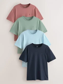 Navy/Blue/Pink/Green Regular Fit T-Shirts 4 Pack