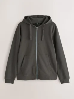 Navy/Charcoal Cotton Lightweight Zip Up Hoodies 2 Pack