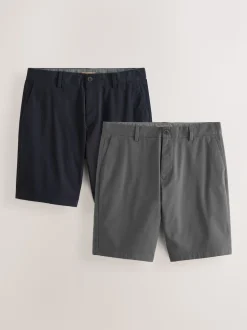 Navy/Charcoal Slim Fit Stretch Chino Shorts 2 Pack