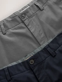 Navy/Charcoal Slim Fit Stretch Chino Shorts 2 Pack