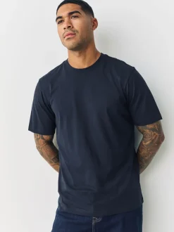 Navy/Green/Burgundy Red/Yellow/Slate/Blue Regular Fit Essential Cotton T-Shirts 6 Pack