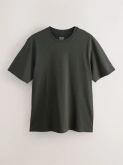 Navy/Green/Burgundy Red/Yellow/Slate/Blue Regular Fit Essential Cotton T-Shirts 6 Pack