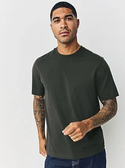Navy/Green/Burgundy Red/Yellow/Slate/Blue Regular Fit Essential Cotton T-Shirts 6 Pack