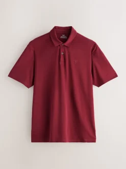 Navy/Green/Burgundy/Geos Regular Fit Short Sleeve Jersey Polo Shirts 3 Pack