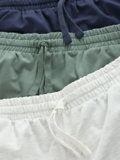 Navy/Green/Ice Grey Loopback Soft Touch Shorts 3 Pack