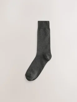 Navy/Grey Marl Embroidered Lasting Fresh Socks 10 Pack