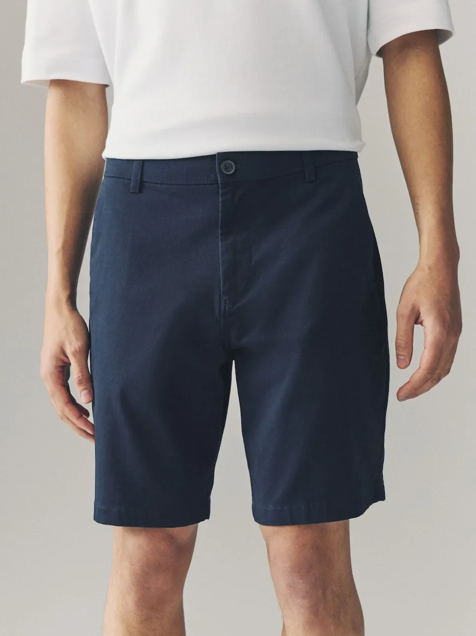 Navy/Stone Loose Fit Stretch Chino Shorts 2 Pack