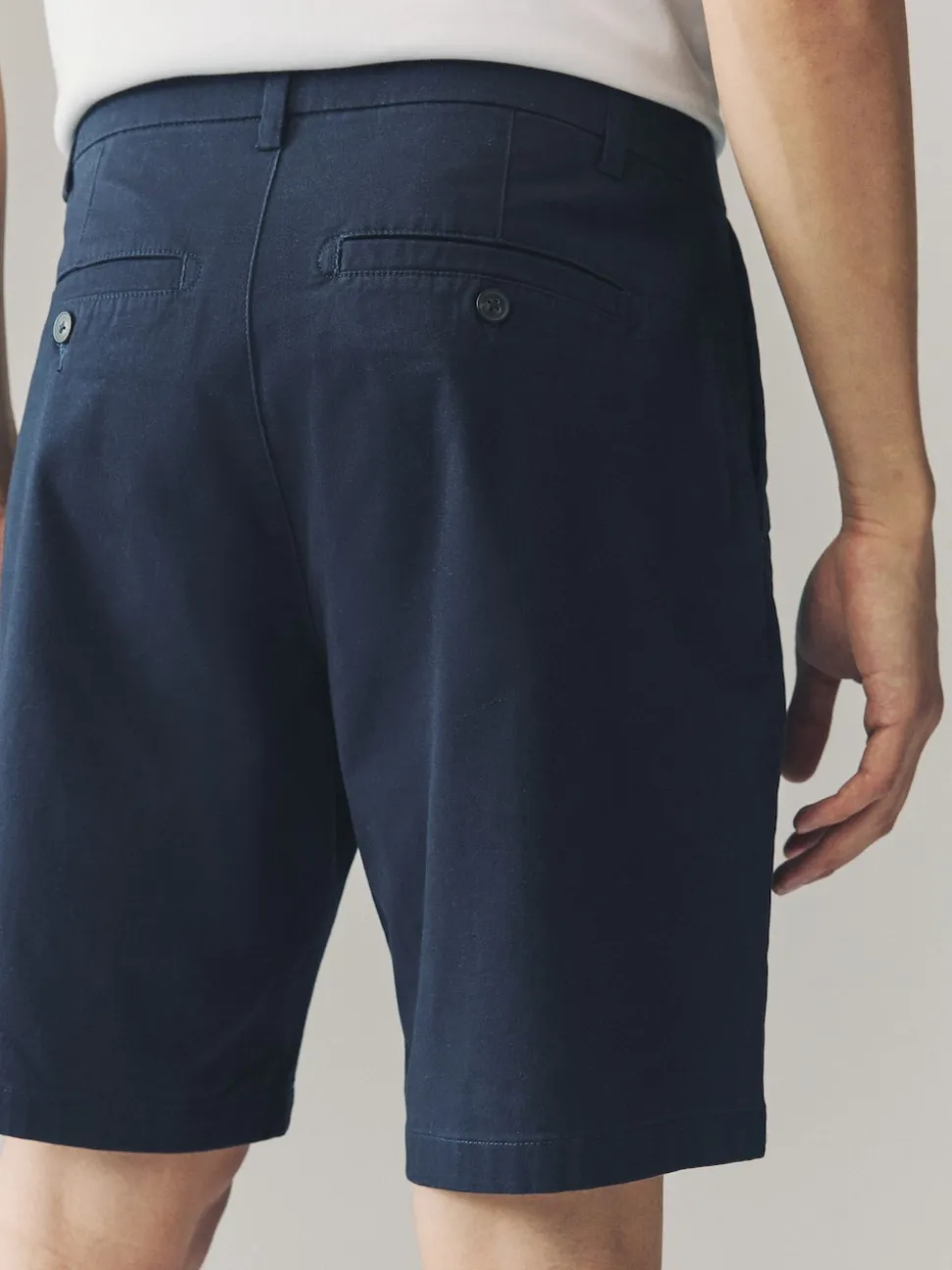 Navy/Stone Loose Fit Stretch Chino Shorts 2 Pack