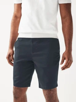 Navy/Stone Slim Fit Stretch Chino Shorts 2 Pack
