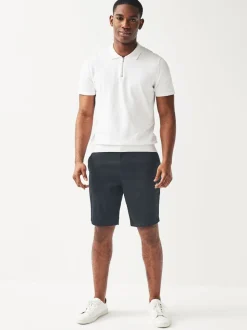 Navy/Stone Slim Fit Stretch Chino Shorts 2 Pack