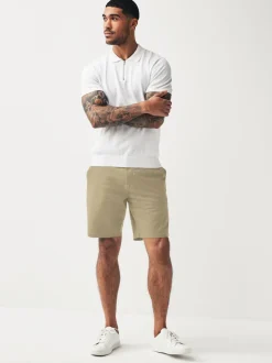 Navy/Stone Straight Fit Stretch Chino Shorts 2 Pack