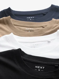 Navy/White/Black/Stone Long Sleeve T-Shirts 4 Pack