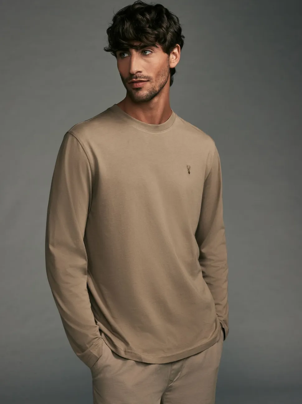 Navy/White/Black/Stone Long Sleeve T-Shirts 4 Pack
