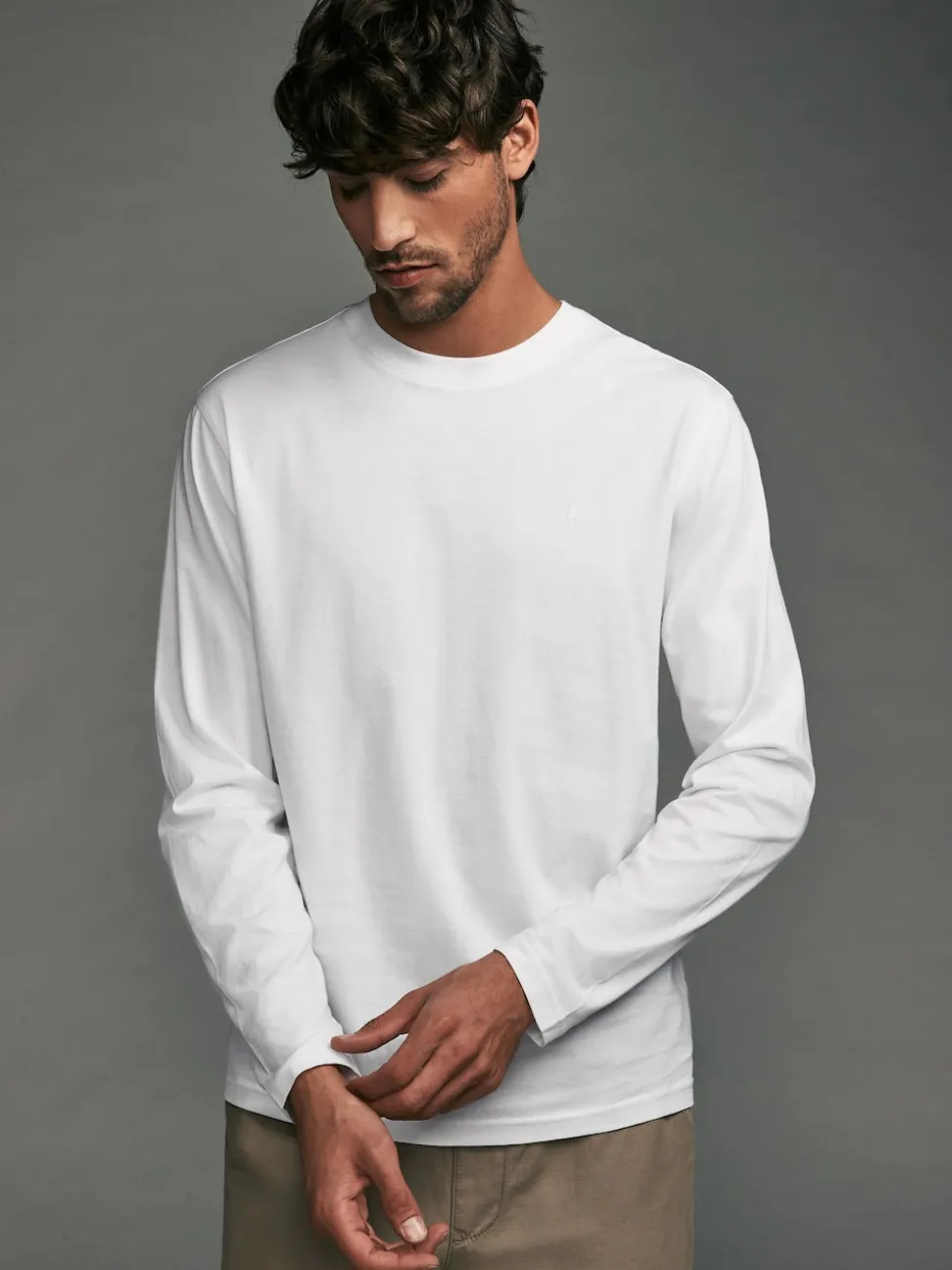 Navy/White/Black/Stone Long Sleeve T-Shirts 4 Pack