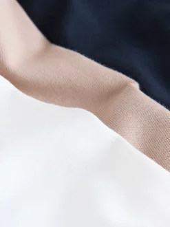 Navy/White/Neutral Stone 3 Pack Slim Fit Ringer T-Shirt