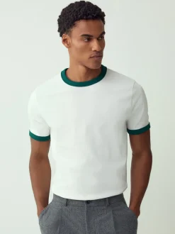 Navy/White/Neutral Stone 3 Pack Slim Fit Ringer T-Shirt