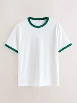 Navy/White/Neutral Stone 3 Pack Slim Fit Ringer T-Shirt