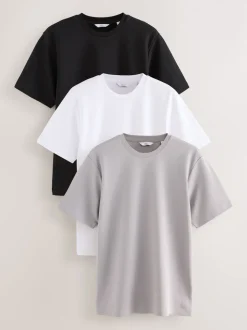 Navy/White/Stone Smart Soft Touch Heavyweight T-Shirts 3 Pack