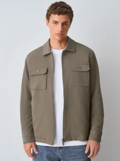 Neutral Brown Borg Fleece Lined Shacket