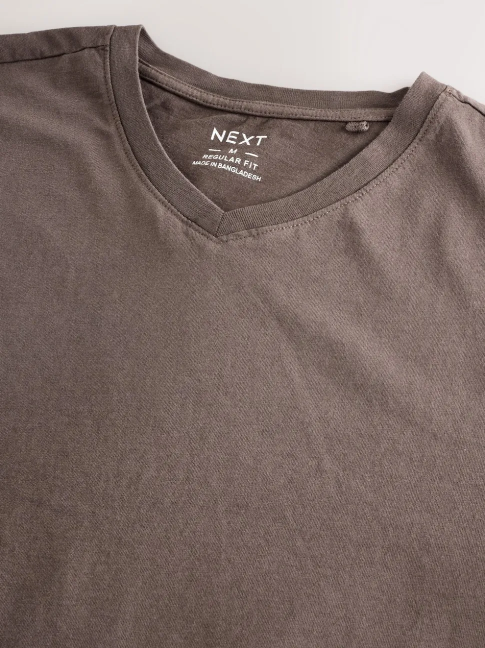 Neutral Brown Regular Fit Essential V-Neck T-Shirt