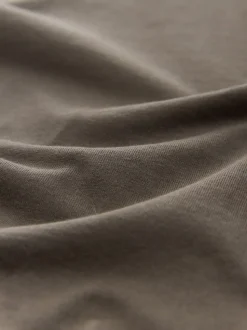 Neutral Brown Relaxed Fit Essential Crew Neck Cotton T-Shirt
