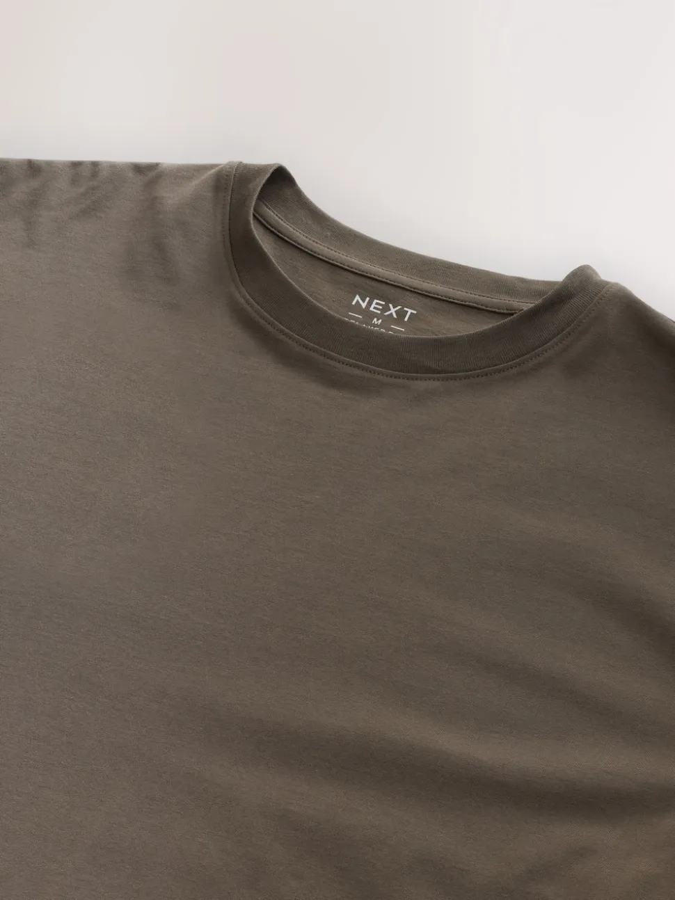 Neutral Brown Relaxed Fit Essential Crew Neck Cotton T-Shirt