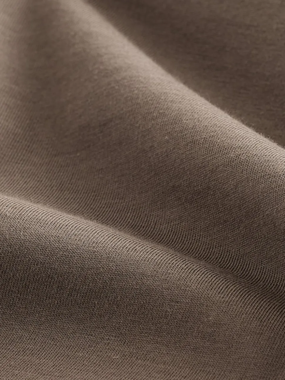 Neutral Brown Slim Fit Essential Crew Neck Cotton T-Shirt