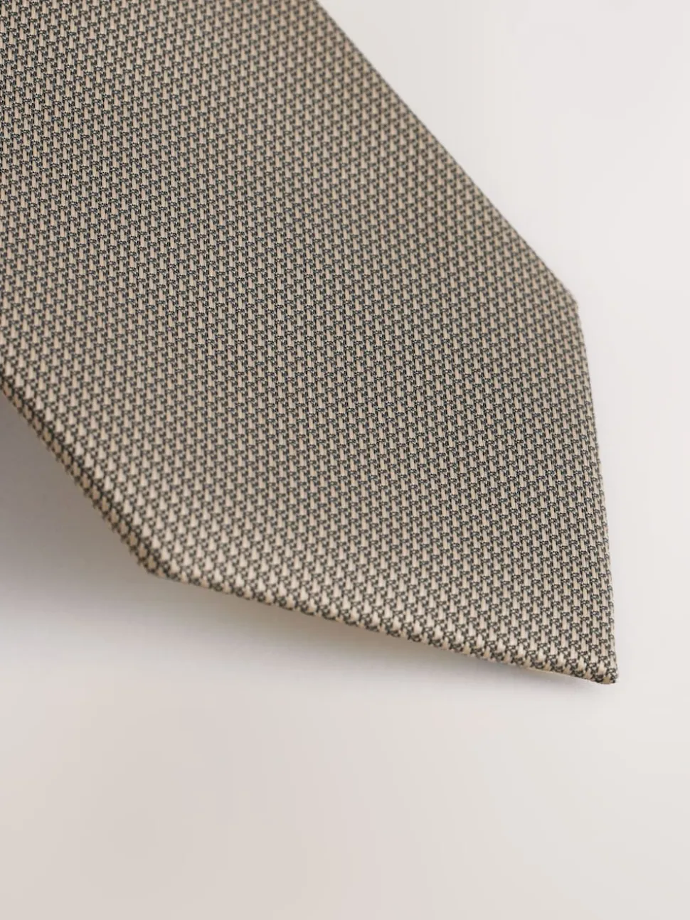 Neutral Brown Slim Textured Tie