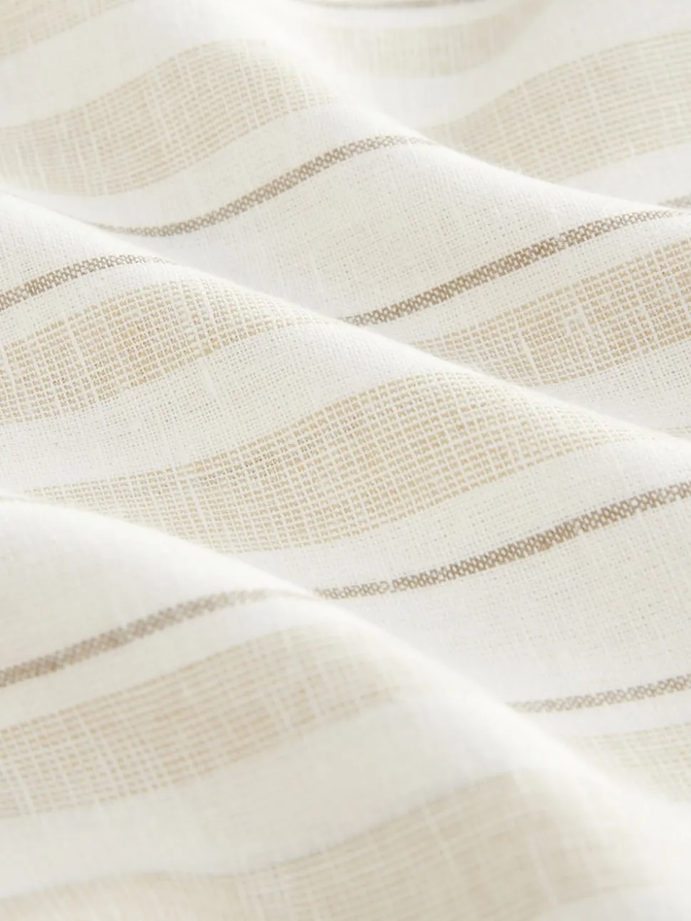 Neutral Brown Striped Linen Blend Woven Pyjamas Bottoms