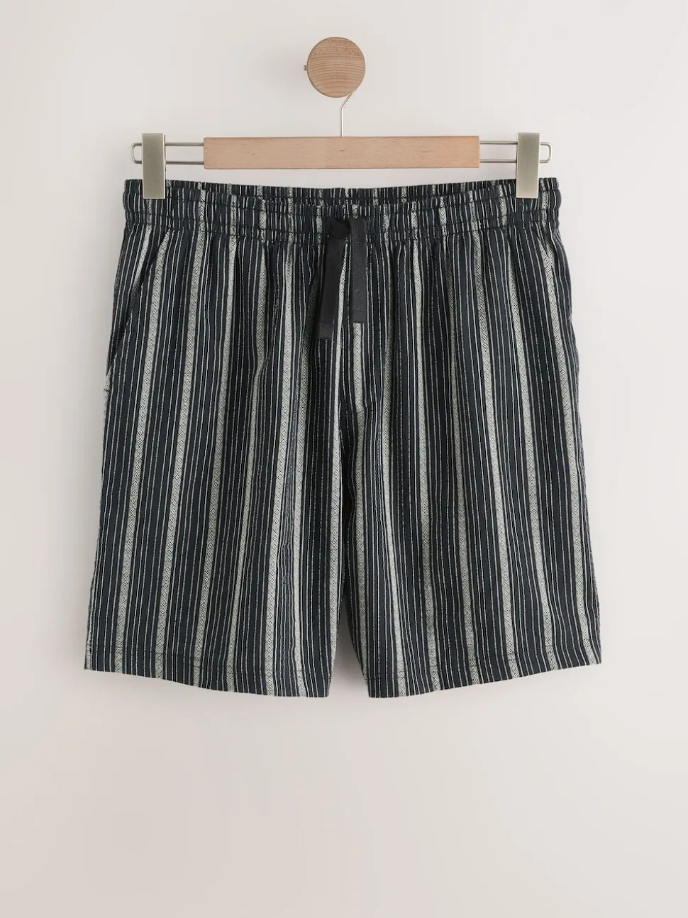 Neutral Brown/Black Woven Pyjamas Short Set