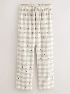 Neutral Check Matching Family Christmas Button Through Pyjamas
